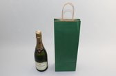 Draagtassen voor Flessen Donkergroen 14x8x39cm Kraft papier 110 g/m (50 stuks)