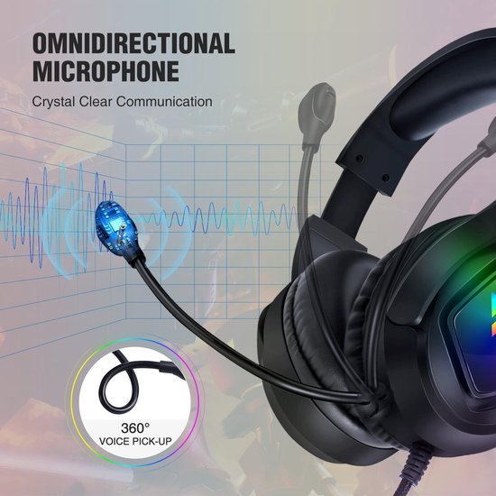 WINTORY M1 RGB Gaming Headset - PS4, Xbox One & laptops - Zwart - WINTORY