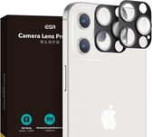 iPhone 12 Pro Max - Full Cover Camera lens screenprotector - Tempered Glass - Zwart (2-Pack)