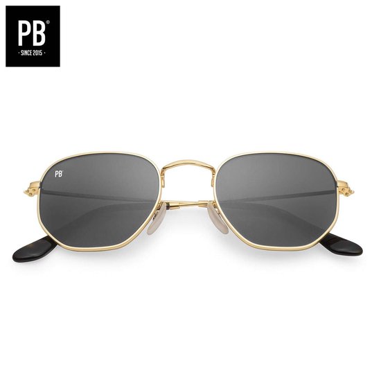 PB Sunglasses - Hexagon Gold Black | Zonnebril heren en dames - Gouden  frame - Zeshoekig | bol.com
