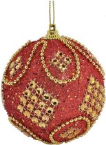 Bol.com Kerst - Kerstboom decoratie - Kerstbal - Hanger - Strass stenen - Glitter - Rood - Able & Borret aanbieding