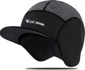 KW® Fietsmuts met cap | Ondermuts van warm en comfortabel fleece | Winddicht met oorbescherming | Unisex en one-size | Voor fietsen, hardlopen en buitenactiviteiten