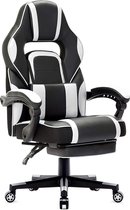 MILO GAMING Rally M3 Gaming Stoel - Verstelbare Gamestoel - Gaming Chair Met Voetsteun - Zwart met Wit