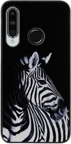 ADEL Siliconen Back Cover Softcase Hoesje Geschikt voor Huawei P30 Lite - Zebra