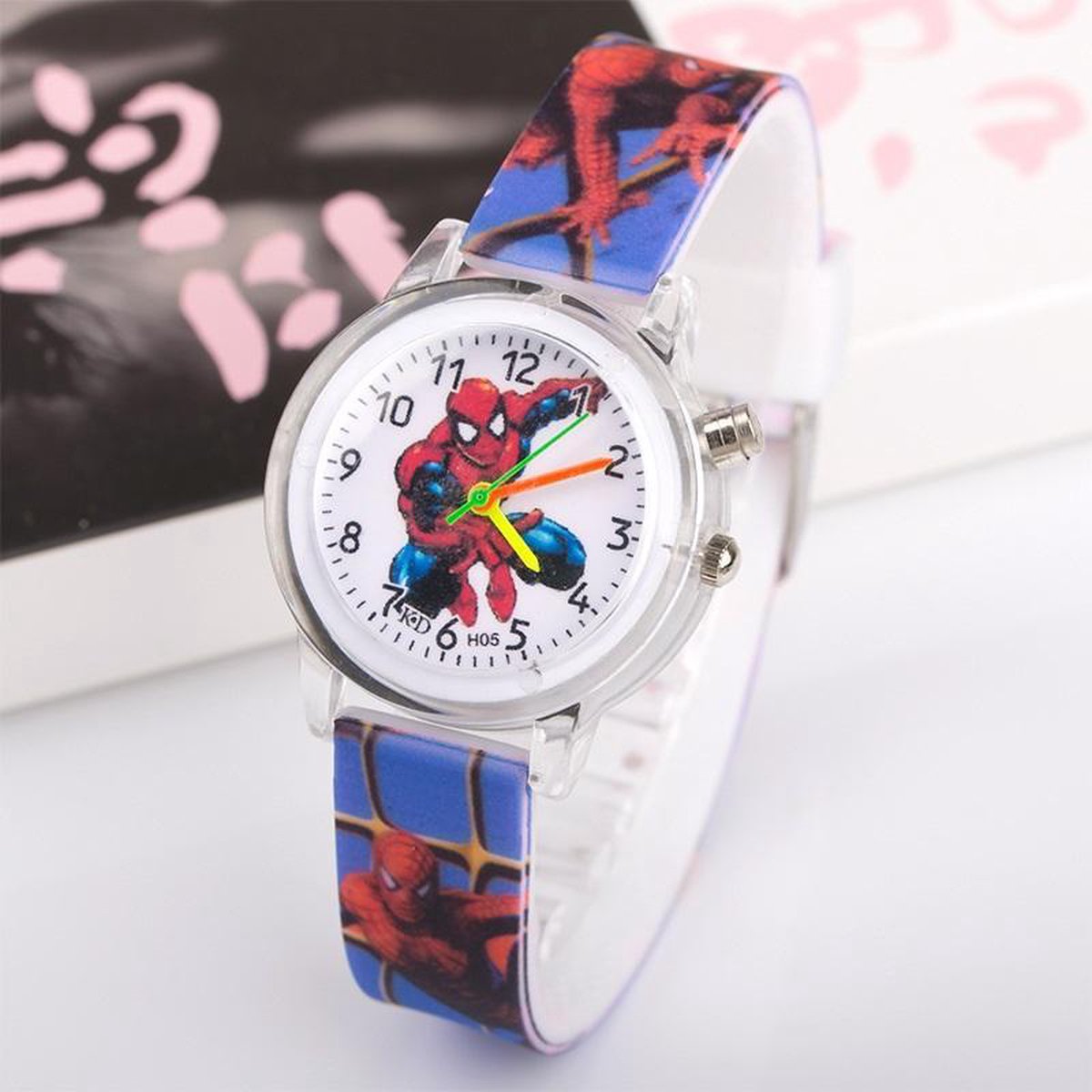 Clockx - Kinderhorloge - Spiderman - licht - kinder horloge - blauw - rood - Spider-man