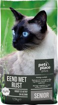 Pets Place Plus Cat Senior - Nourriture pour chat - Riz de canard - 1,5 kg