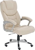 Bureaustoel - Ergonomische bureaustoel - Design - In hoogte verstelbaar - Kunstleer - Crème - 72x52x122 cm