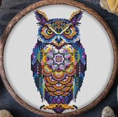 Borduurpakket MANDALA DARK OWL - donkere Uil