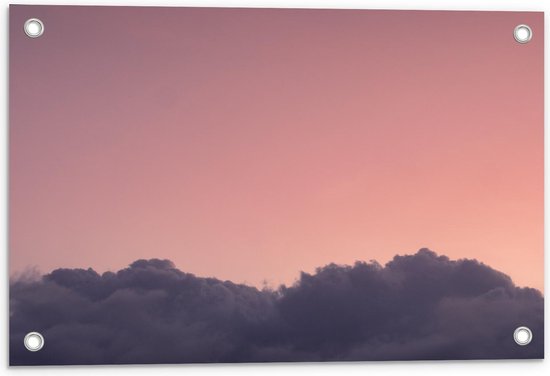 Tuinposter – Paarse Wolken in Roze Lucht - 60x40cm Foto op Tuinposter  (wanddecoratie voor buiten en binnen)