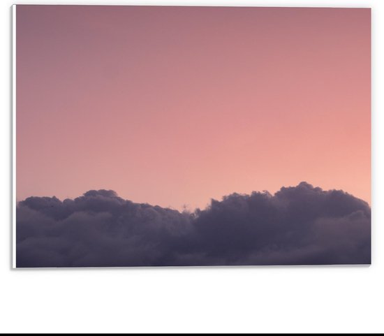 Forex - Paarse Wolken in Roze Lucht - 40x30cm Foto op Forex