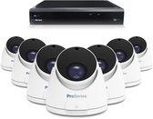 ProSeries Sony camerabewaking set met 7 x 8MP UHD bekabelde Dome camera