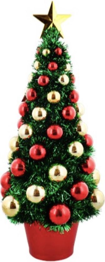 Delegatie propeller Buigen Kerstboom - Mini kerstboom met ballen - Premium decoratie - Kerst - Kerst  versiering | bol.com