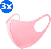 WG COMMERCE ® Facemask Roze - Mondkapje wasbaar en herbruikbaar - 100% neopreen mondkapje - niet medisch mondmasker - 3 stuks - Unisex - Roze