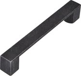 Meubelgreep - Remagen - zwart grijs getrommeld - Boormaat 128 mm -  verpakt per 2 stuks