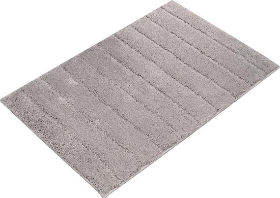 Lucy's Living Luxe badmat GIC Grey – 50 x 80 cm - grijs - douchemat - badmatten - badmat antislip - badkamer - badmat zwart - badtextiel - polyester