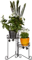 Relaxdays plantenstandaard metaal - 3 etages - plantentafel - plantenrek - planten etagere