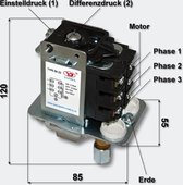 Mechanische drukschakelaar voor compressor - SK-22, 380V, Pressostaat - Schakelaar voor krachtstroom - Instelbaar - Druk - Vervanging - Luchtdruk - Multistrobe
