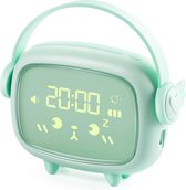 Dreamers® Slaaptrainer met Digitale wekker en Nachtlampje voor Kinderen - Energiebesparend - Sluimerfunctie -Temperatuur meter - Slaaphulp - 15x10 CM