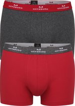 Gotzburg heren boxers (2-pack) - normale lengte - donkergrijs en rood - Maat: M