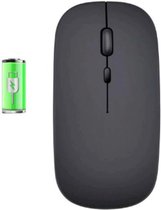Oplaadbare muis. Bluetooth en 2.4GHz dual mode draadloos voor Windows, Mac, PC, Zwart