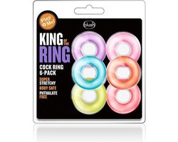 Blush Play met Me koning Of Ring 6-pack Penisring - Multicolor