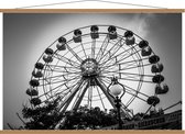 Schoolplaat – Reuzenrad (zwart/wit) - 120x80cm Foto op Textielposter (Wanddecoratie op Schoolplaat)