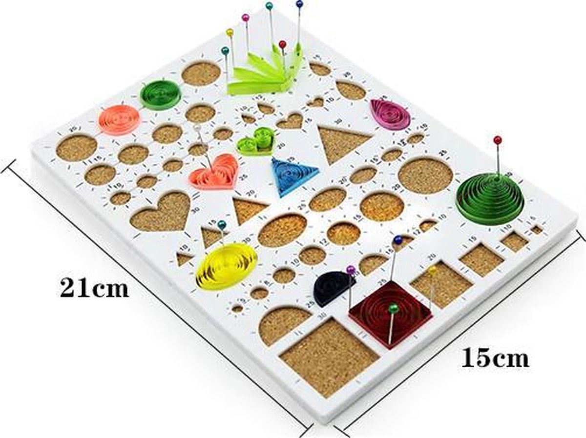 Quilling set: Bord met kurk + Spelden + Rolpen + Pincet - Gereedsschap voor filigraan papier kunst — afbeelding 4