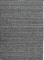 Nouveau Plain Dark Grey Vloerkleed - 140x200  - Rechthoek - Laagpolig Tapijt - Industrieel - Antraciet, Grijs