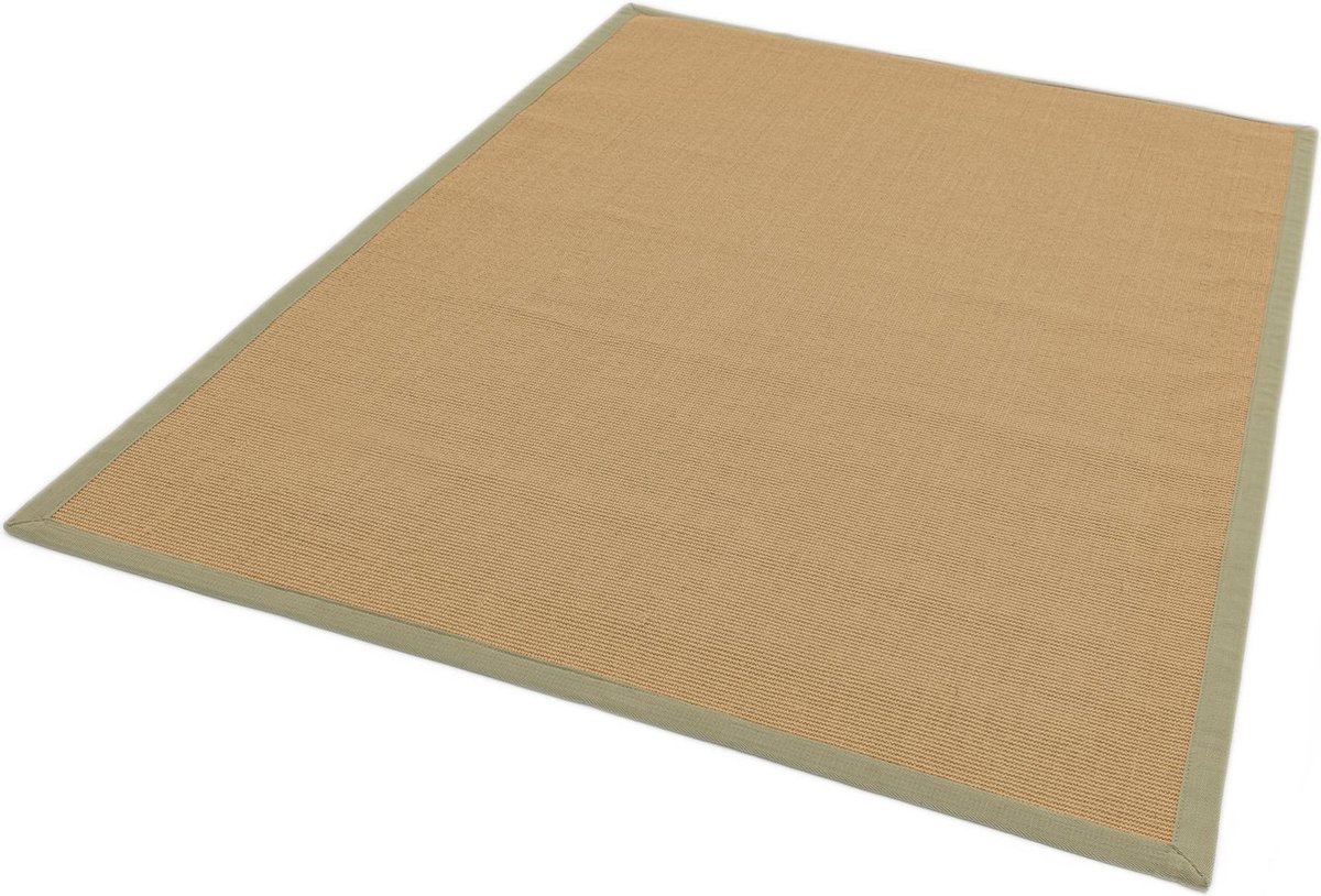 Easy Living - Sisal-Linen-Sage Vloerkleed - 200x300  - Rechthoek - Laagpolig Tapijt - Modern - Bruin, Groen