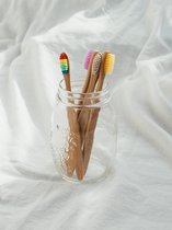 Bamboe tandenborstels set van 5 kleuren - 5 Bamboe Tandenborstels - Bamboo Toothbrushes - bamboe tandenborstel medium