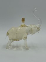 JMP Gifts - Exclusieve handgemaakte olifant fles 0,15L (WIT) - Glazen beeld - Decoratie - Cadeau - Gift - Wijnfles - Wijn - Sierstuk - Glaswerk - Kerstcadeau