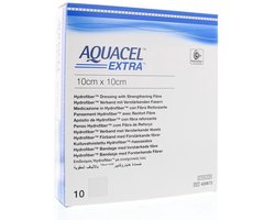 Aquacel Extra verband hydrofiber + versterking10 x 10cm 10 Stuks
