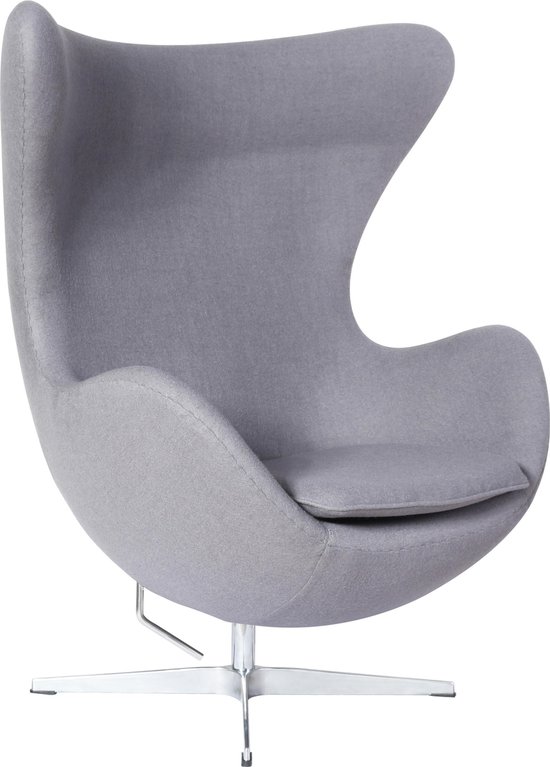 vertaling attent Relatie Luxe design egg chair fauteuil in grijs Kasjmier stof | bol.com
