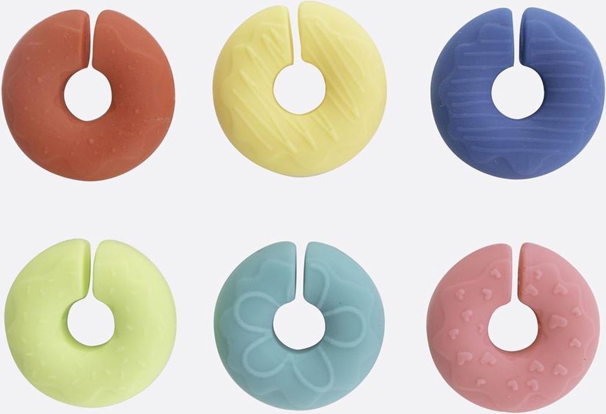 Dotz set van 6 glasmarkers uit silicone donut