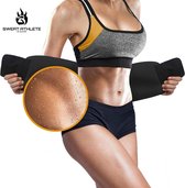 Sweat Athlete - Zweetband Buik - Waist Trainer - Afvallen - Afslankband - Afvalband - Sauna Band - Sweat Belt - Waist Shaper - Buikband Afvallen - Man/Vrouw - Zwart - M - 106 cm