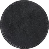 Onderzetters voor glazen - Oblac ® - Full-grain leer - Set van 6 stuks - Antiek zwart