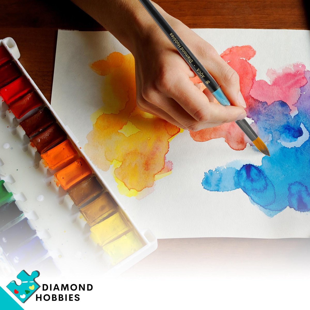 Penselen Schilderen Aquarel Diamond Hobbies | 9 Stuks | Kwasten Schilderen | Penselen Waterverf | Aquarelverf — afbeelding 4
