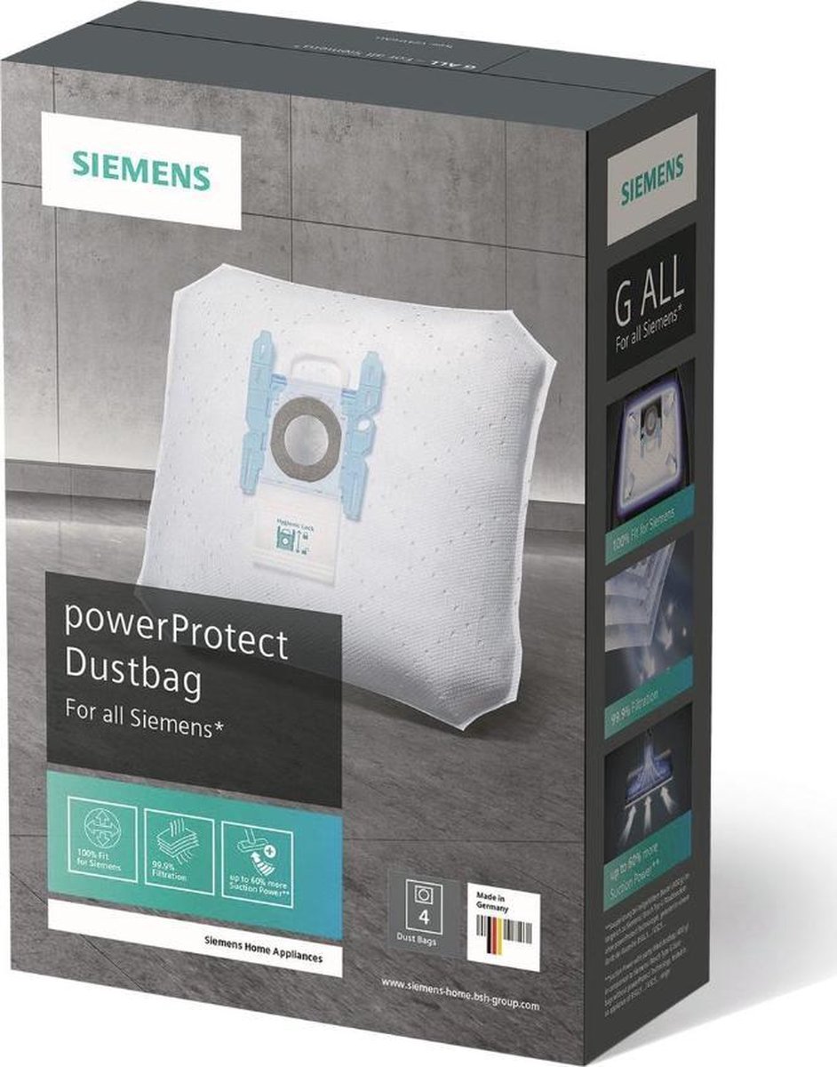 Siemens stofzuigerzakken origineel - 4 stuks - type G ALL stofzakken stofzuigzakken PowerProtect Dustbag