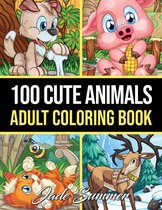 100 Cute Animals Coloring book 4 in 1 - Jade Summer - Kleurboek voor volwassenen
