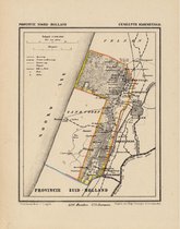 Historische kaart, plattegrond van gemeente Bloemendaal in Noord Holland uit 1867 door Kuyper van Kaartcadeau.com