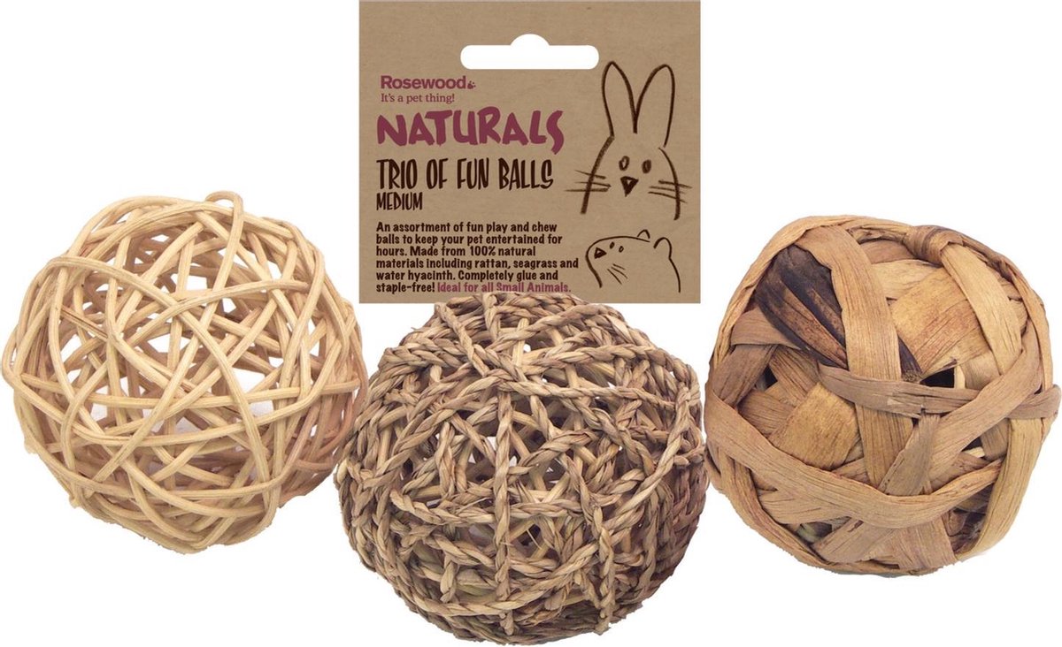 Trio Of Fun Balls - Knaagdierenspeelgoed - M - 8 cm