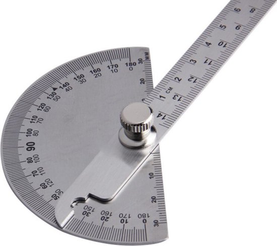 HMerch™ Gradenboog - RVS - Gradenmeter - 180 graden - Hoekmeter Liniaal -  Wiskunde | bol.com