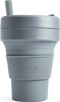 Stojo - Biggie Cup - 470 ml - Herbruikbaar - Opvouwbaar - Carbon