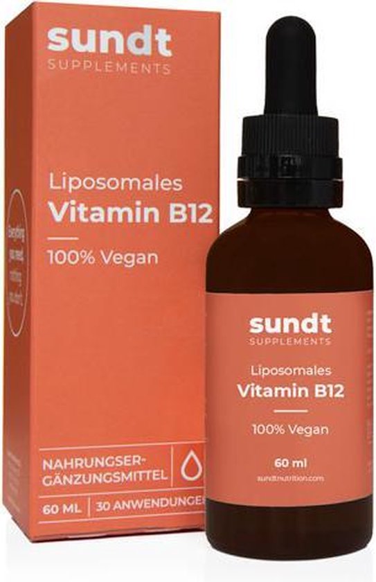 B12 Vitaminen Liposomaal Voedingssupplement van Sundt© - 60 ml - 100% Vegan - Hoge Biobeschikbaarheid