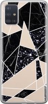 Samsung A51 hoesje siliconen - Abstract painted | Samsung Galaxy A51 case | zwart | TPU backcover transparant