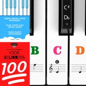 ATMERCE Piano Bladmuziek met Lesboek en Gekleurde Stickers voor Witte en Zwarte toetsen - voor Beginners en Gevorderden
