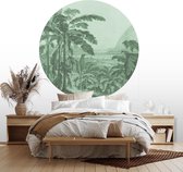 Behangcirkel African landscape- green 155 cm