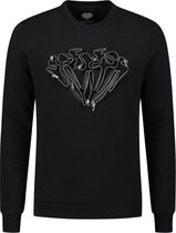 Elegante - Heren Trui - Diamond Zipper Sweater - Zwart
