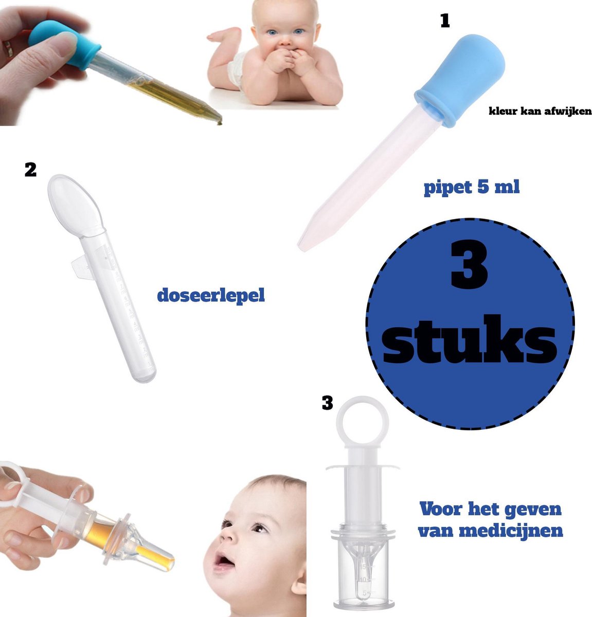 Ensemble de 3 médicaments pour bébés et tout-petits - 1 pipette - 1 tétine  pour... | bol.com
