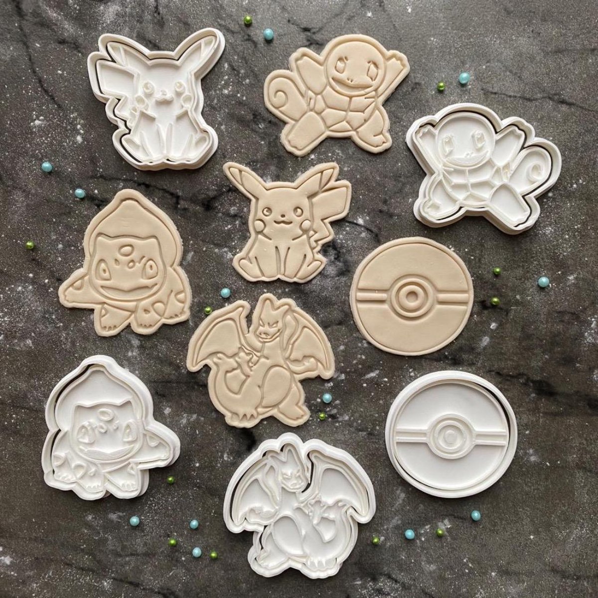 Set d'emporte-pièces Pokémon / Formes de biscuits - 5 pièces | bol